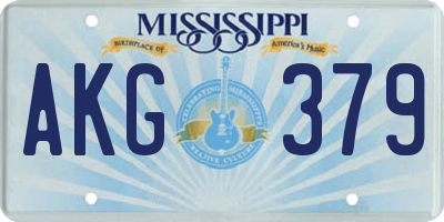 MS license plate AKG379