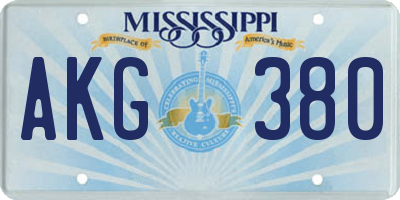 MS license plate AKG380