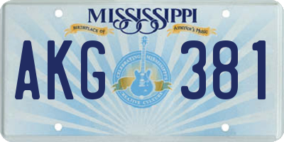 MS license plate AKG381