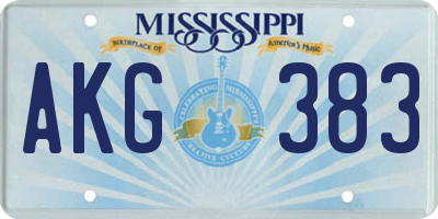 MS license plate AKG383