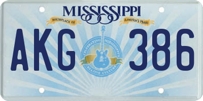 MS license plate AKG386
