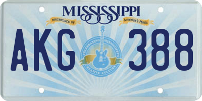 MS license plate AKG388