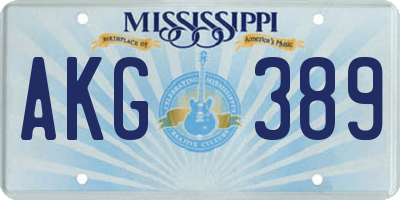 MS license plate AKG389