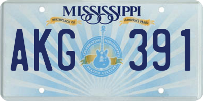 MS license plate AKG391