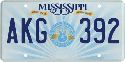 MS license plate AKG392