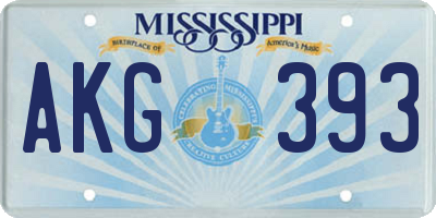 MS license plate AKG393
