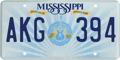 MS license plate AKG394