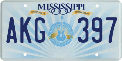 MS license plate AKG397