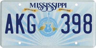 MS license plate AKG398
