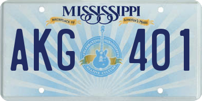 MS license plate AKG401