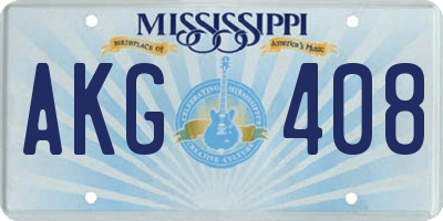 MS license plate AKG408