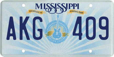 MS license plate AKG409