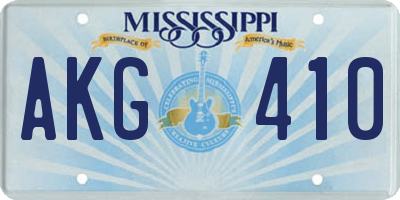 MS license plate AKG410