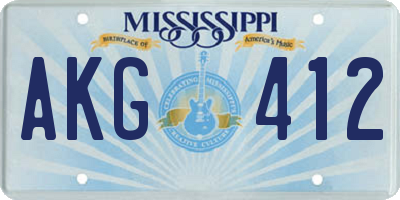 MS license plate AKG412