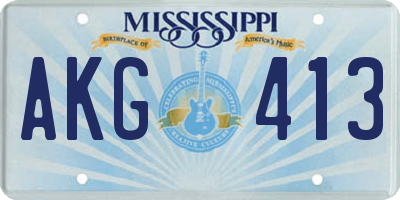MS license plate AKG413