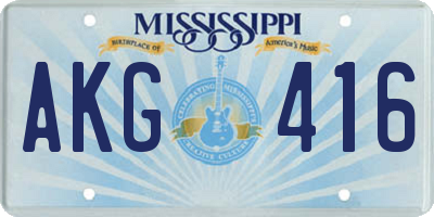 MS license plate AKG416