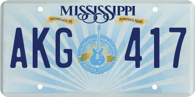 MS license plate AKG417