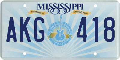 MS license plate AKG418