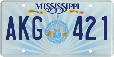 MS license plate AKG421