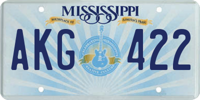 MS license plate AKG422