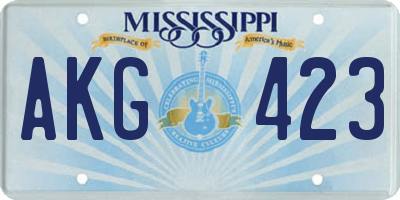 MS license plate AKG423