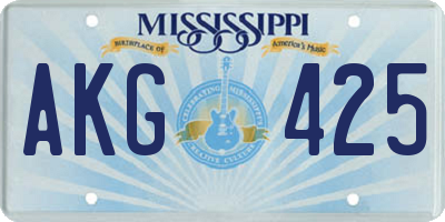 MS license plate AKG425