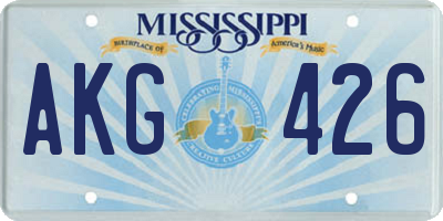 MS license plate AKG426