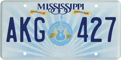 MS license plate AKG427