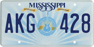 MS license plate AKG428