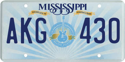 MS license plate AKG430
