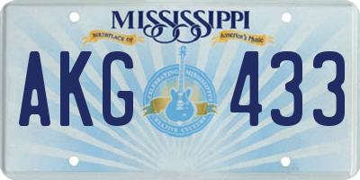 MS license plate AKG433