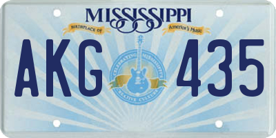MS license plate AKG435