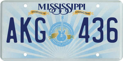 MS license plate AKG436
