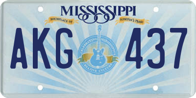 MS license plate AKG437