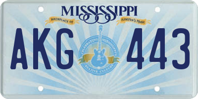 MS license plate AKG443