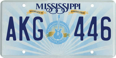 MS license plate AKG446