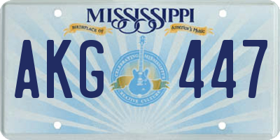 MS license plate AKG447