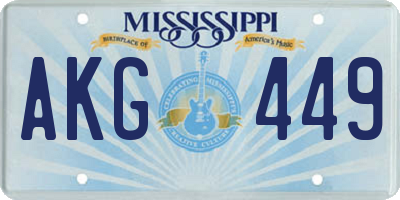 MS license plate AKG449