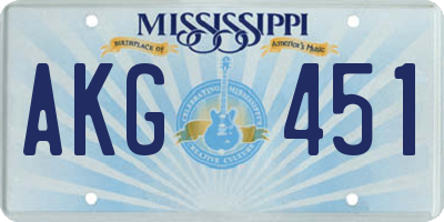 MS license plate AKG451