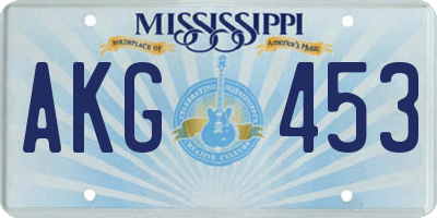 MS license plate AKG453