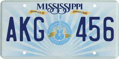 MS license plate AKG456