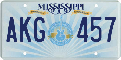 MS license plate AKG457