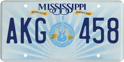 MS license plate AKG458