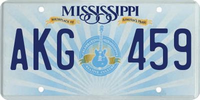MS license plate AKG459