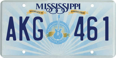 MS license plate AKG461