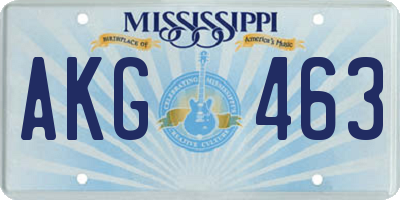 MS license plate AKG463