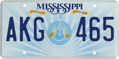 MS license plate AKG465