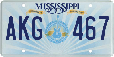 MS license plate AKG467