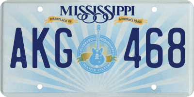 MS license plate AKG468