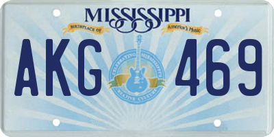 MS license plate AKG469